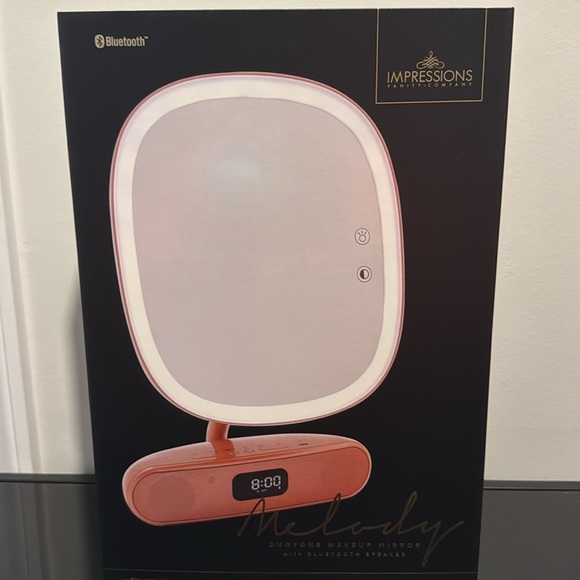Impressions Melody Duotone Makeup Mirror with Bluetooth Speakers- Rose Gold - Picture 6 of 9